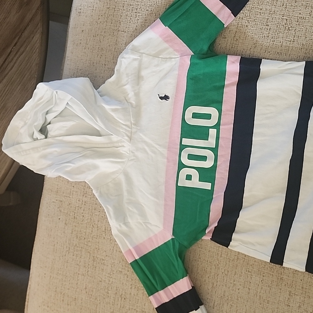 Polo striped hoodie tee
